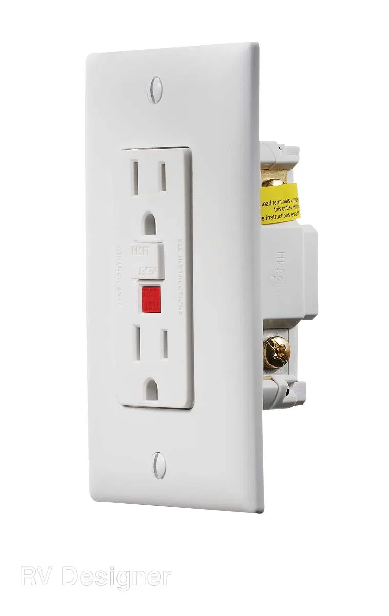 S801 – RV DESIGNER Receptacle, Use With 125 Volt AC Grounded Two-Wire Branch Circuits (15 Amp Or 20 Amp Overcurrent P...